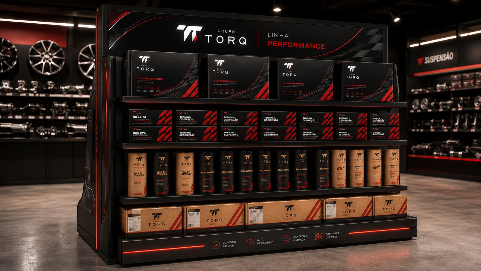 Grupo TORQ · TORQ · Expositor Linha Performance