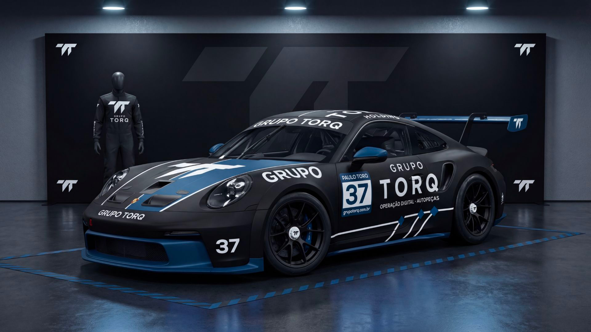 Grupo TORQ · TORQ · Carro de Racing Preto e Azul