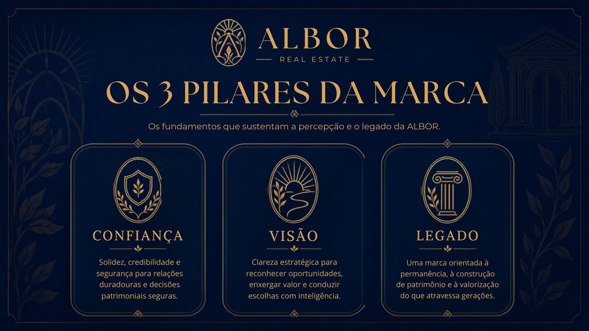 Albor · Albor · Os Três Pilares: Confiança, Visão e Legado